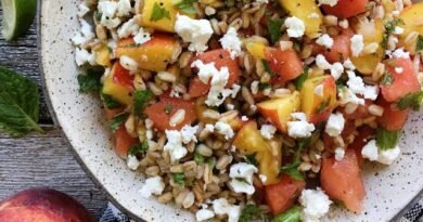 Watermelon Salad with Feta and Mint and Farro